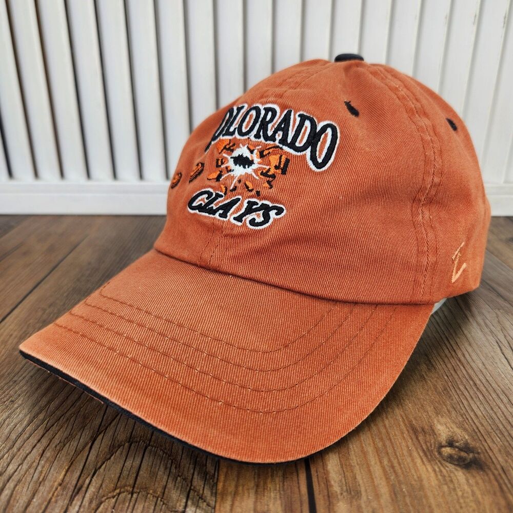 Zephyr Colorado Clays Baseball Cap Orange Strapback Skeet Shooting Sport Dad Hat
